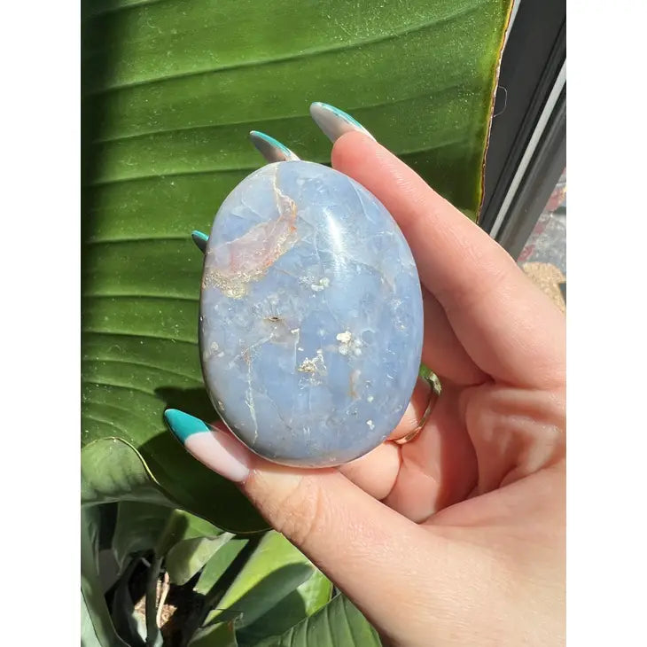 Blue Opal Crystal Palm Stone