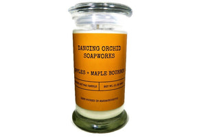 Apples And Maple Bourbon Scented Cotton Wick Soy Candle - Dancing Orchid SoapWorks