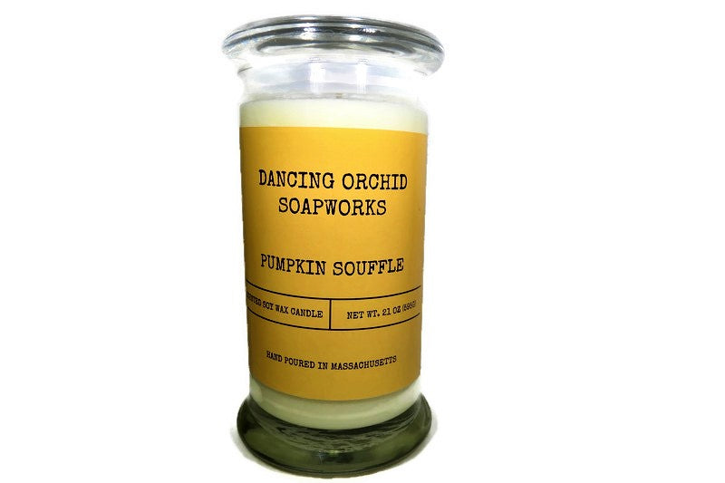 Pumpkin Souffle Scented Cotton Wick Soy Candle - Dancing Orchid SoapWorks