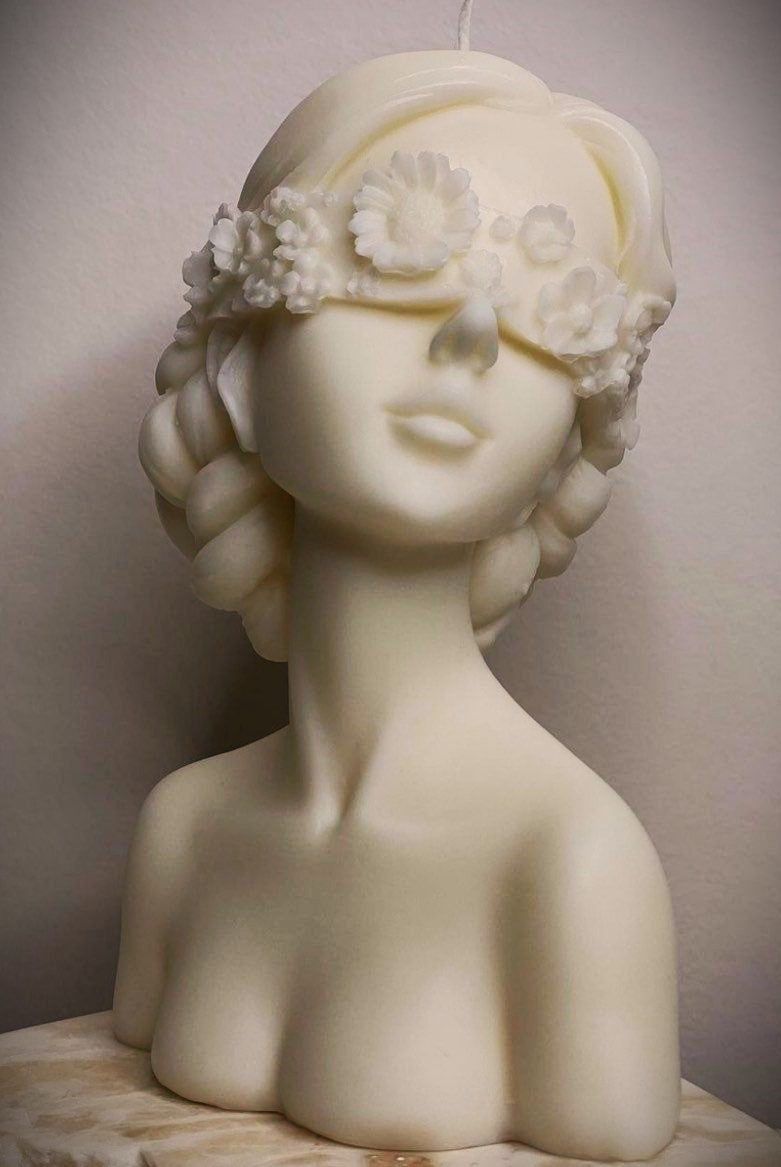 Blindfolded Lady Sculpture Candle