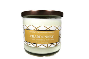 Chardonnay Scented 3 Wick Soy Wax Candle - Dancing Orchid SoapWorks