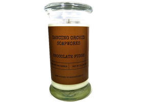 Chocolate Fudge Scented Cotton Wick Soy Candle - Dancing Orchid SoapWorks