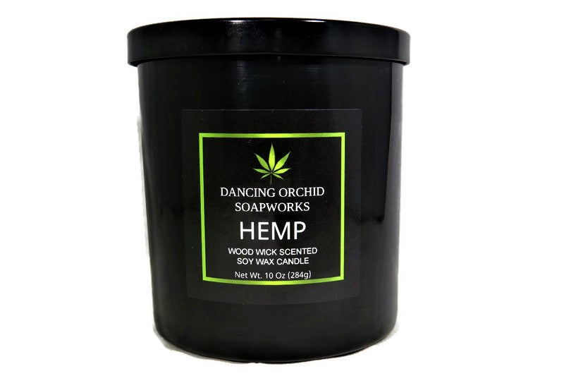 Hemp Scented Wood Wick Soy Candle - Dancing Orchid SoapWorks