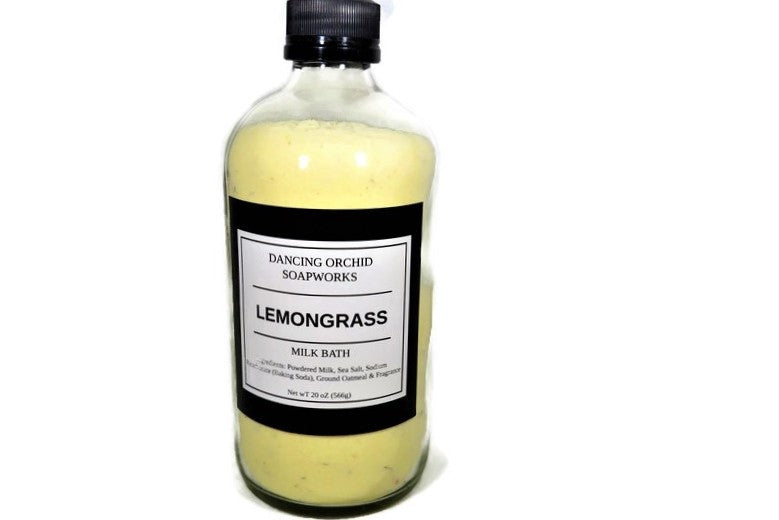 Lemongrass Soothing Milk And Oatmeal Bath Soak - Dancing Orchid SoapWorks