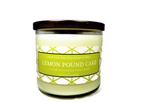Lemon Pound Cake Scented 3 Wick Soy Wax Candle - Dancing Orchid SoapWorks