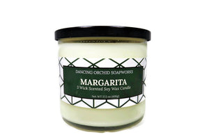 Margarita Scented 3 Wick Soy Wax Candle - Dancing Orchid SoapWorks