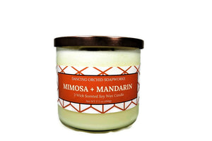 Mimosa And Mandarin Scented 3 Wick Soy Wax Candle - Dancing Orchid SoapWorks
