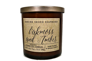 Oakmoss And Amber Scented Wood Wick Soy Candle - Dancing Orchid SoapWorks