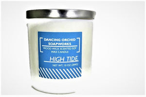High Tide Scented Wood Wick Soy Candle - Dancing Orchid SoapWorks