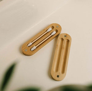 Reusable Zero Waste Bamboo Q Tip with Silicone Tip Set
