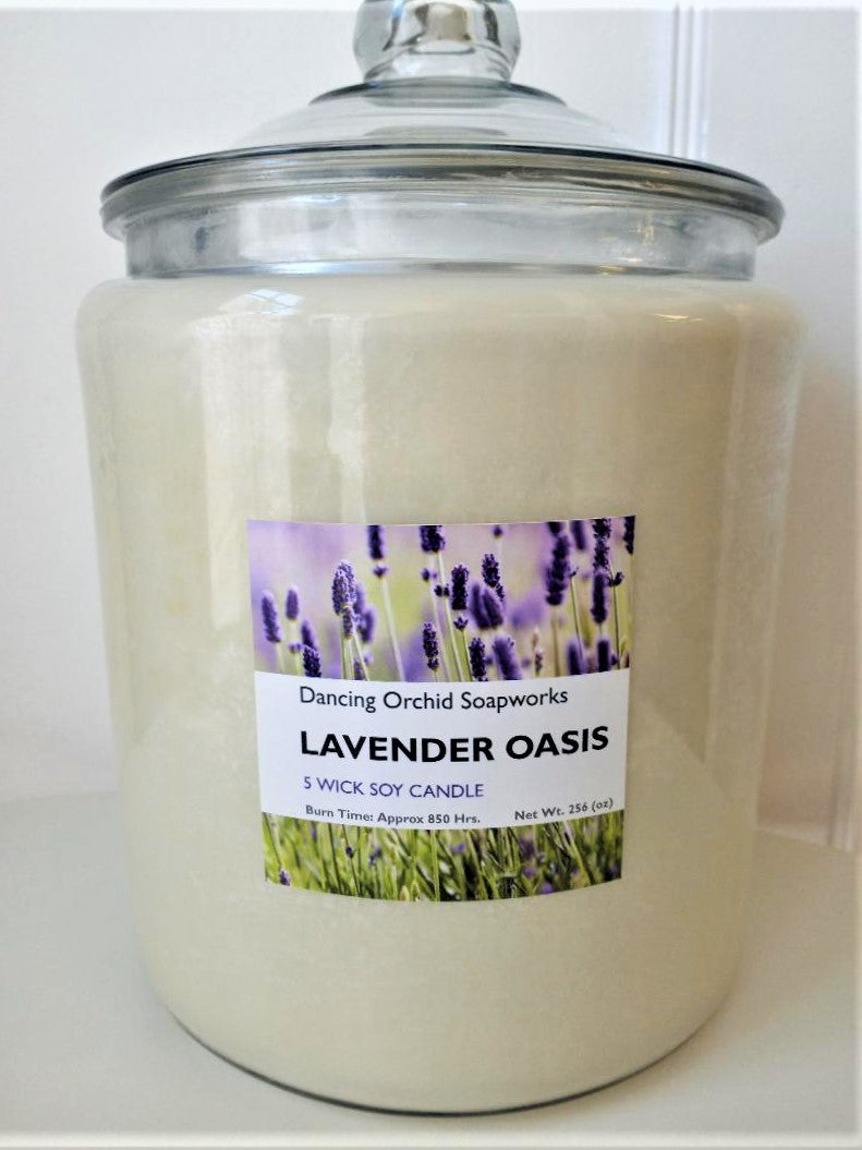 Lavender Oasis Scented 5 Wick Soy Candle