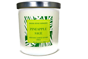Pineapple Sage Scented Wood Wick Soy Candle - Dancing Orchid SoapWorks