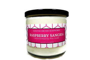 Raspberry Sangria Scented 3 Wick Soy Wax Candle - Dancing Orchid SoapWorks