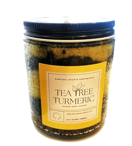 Zero Waste All Natural Aromatherapy Tea Tree , Activated Charcoal And Turmeric Sugar Scrub