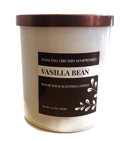 Vanilla Bean Scented Wood Wick Soy Candle