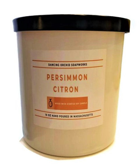 Persimmon Citron Scented Wood Wick Soy Candle