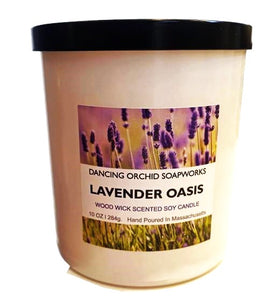 Lavender Oasis Wooden Wick Scented Soy Candle