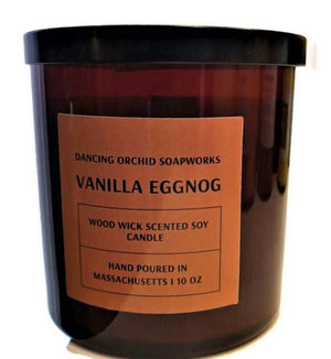 Vanilla Eggnog Scented Wood Wick Soy Candle
