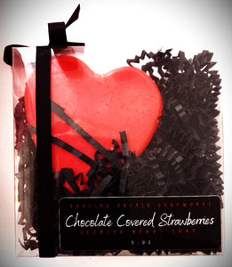 Chocolate Covered Strawberries Scented Heart Soap